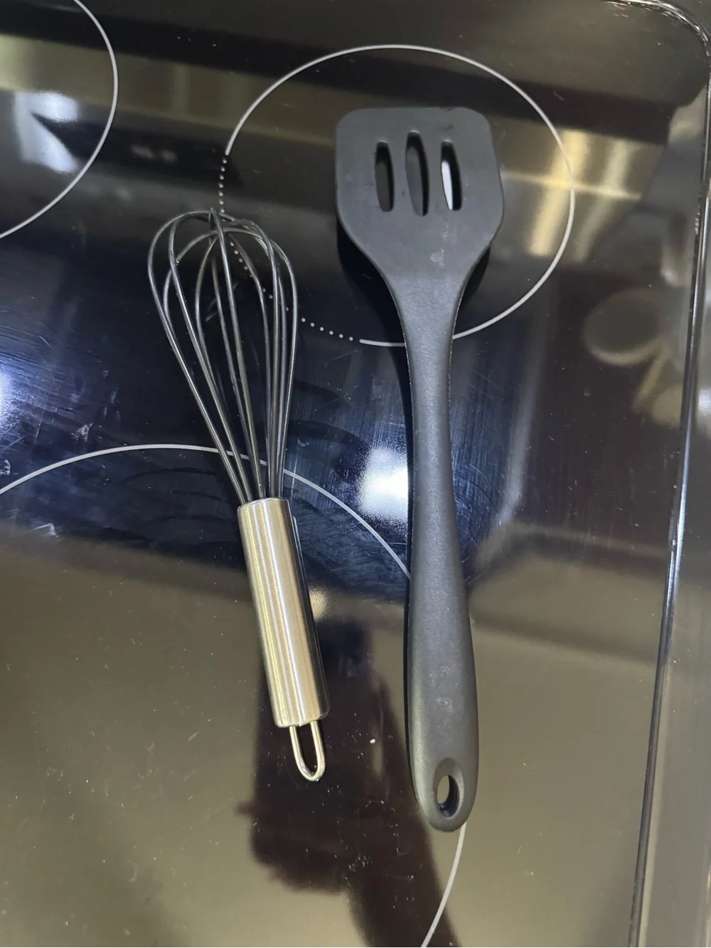 Rae Dunn Gray Slotted Spatula & Stainless Whisk Set